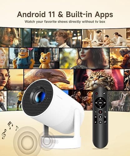 Magcubic Projector 4K with WiFi and Bluetooth, Mini Portable Proyector with Auto Keystone, Outdoor Movie for Bedroom,200 ANSI,180 Degree Rotation,Built-in Apps Android 11 (Electric Focus & HY300Ultra) thumbnail 6