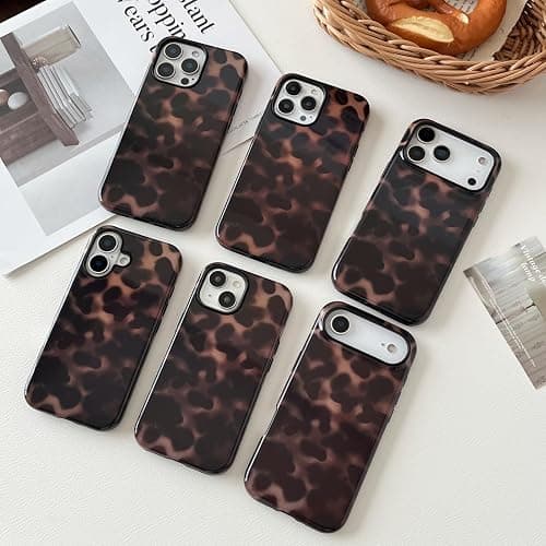 Longlayss Compatible with iPhone 16 Plus Case Tortoise Shell Phone Case for Women Girl Shockproof TPU and Hard PC Protective Cover - Amber Brown Leopard thumbnail 3