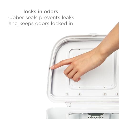 Ubbi Adult Diaper Pail, Steel Odor Locking, No Special Bag Required, Awards-Winning, Modern Design, White thumbnail 6