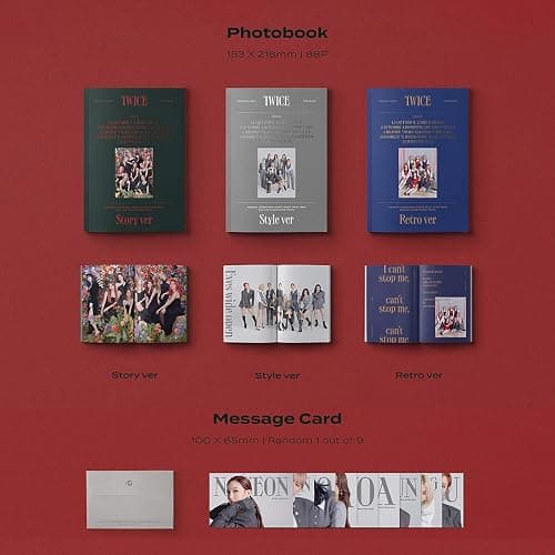 TWICE 2nd Album - EYES WIDE OPEN RETRO ver. Photobook + Message Card + Lyric Poster + Sticker + Photocards thumbnail 3