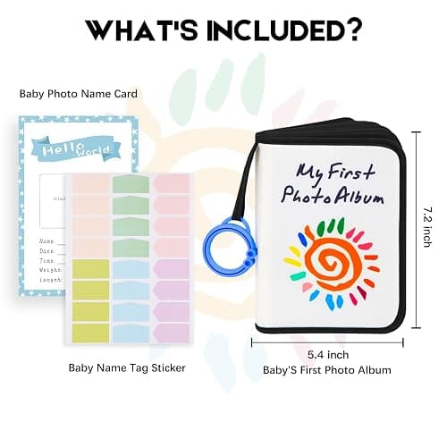Baby's My First Family Album Holds 21 4x6 Photos, Baby Sun Photo Album Soft Cloth Family Book,My First Photo Book for Baby or Toddlers,Cute Book Gift for Babies Shower Newborns Family Photos（Black） thumbnail 2