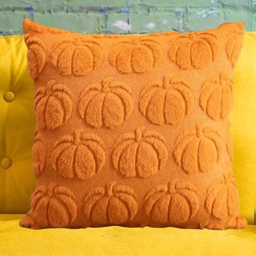 Ceprznvey Pumpkin Pillow Covers, Fall Pillowcases Set, Soft Velvet Autumn Cushion Case, Decorative Throw Covers for Sofa Couch, Seasonal Home Decor Accent for Bedroom Living Room Use thumbnail 4