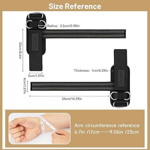 MANUEKLEAR Non-Slip Wrist Straps for Weightlifting Deadlifting, Gym Lifting Straps with D Rings for Cable Machine Workout, 10mm Neoprene Padded Weight lifting Wrist Wraps for Men Women thumbnail 2