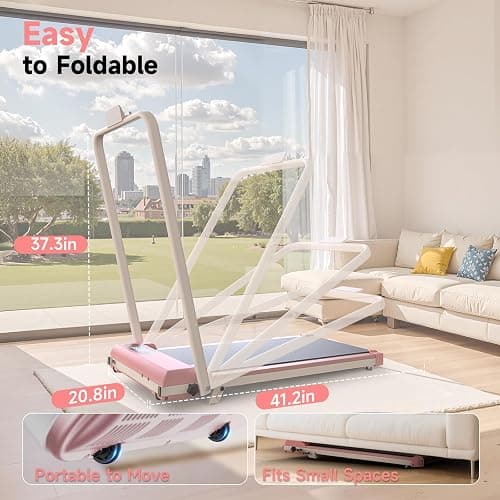 Walking Pad Treadmill with Handle Bar, Walking Pad with Incline 8%, 2.5HP Quiet Under Desk 330 lbs 2 in 1Treadmills for Home and Office Jogging Running Machine, Remote Control and LED Display thumbnail 2