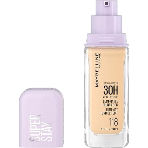 Maybelline Super Stay Lumi-Matte Foundation, Lightweight and Buildable Full Coverage Foundation Makeup For Up To 30HR Wear, 125, 1 Count - Image 1
