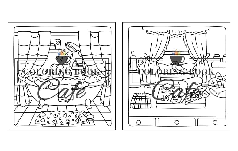 Cozy Corners: Coloring Book for Adults and Teens Featuring Super Cute Nooks and Hygge Spaces for Relaxation (Cute and Comfy Coloring Books) thumbnail 8