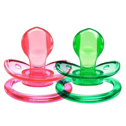 LittleForBig BigShield Adult Sized Pacifier Candy Gloss Pacifiers Set - Pink and Green - Image 1