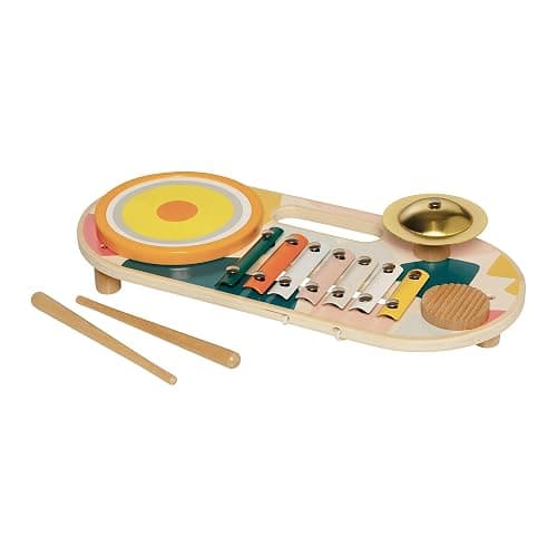 Manhattan Toy Beats to Go Wooden Toddler and Preschool Musical Learning Toy Xylophone, Drum, Cymbal and Washboard thumbnail 2