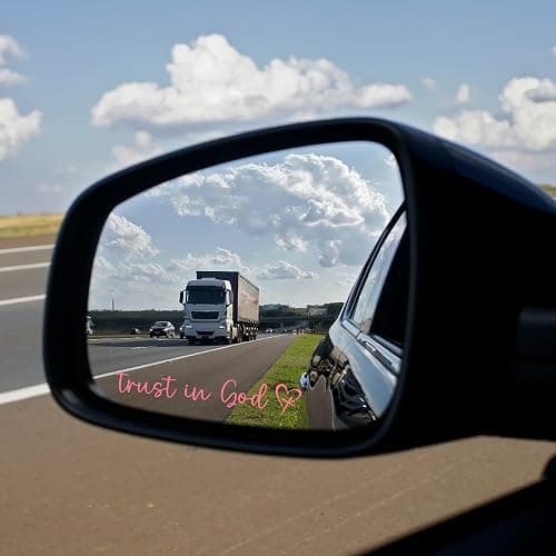 Miarita 3X Trust in God Rearview Mirror Decal, Vanity Mirror Stickers, Rear View Mirror Sticker, Car Mirror Stickers (Trust in God Pink) thumbnail 2