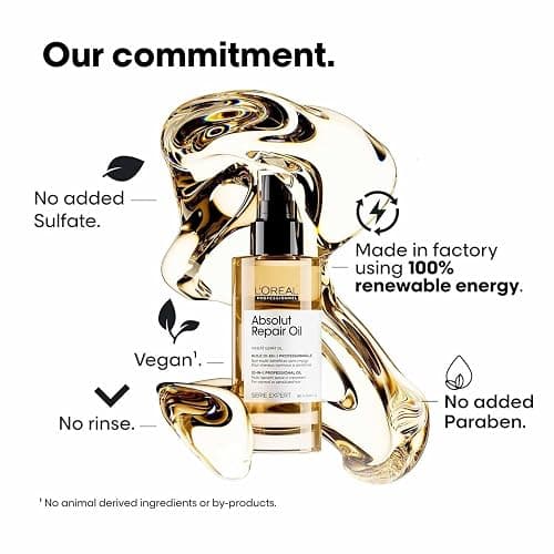 L’Oréal Professionnel 10-in-1 Leave-in Oil for Dry And Damaged Hair, With Protein. Gold Quinoa and Wheat Germ Oil, Nourishes, Resurfaces and Repairs, Serie Expert Absolut Repair, 90 ml thumbnail 15