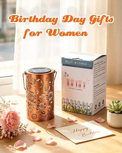 ANYTALK Birthday Gifts for Women Mom Grandma, Sunflower Solar Lanterns Outdoor Waterproof, Hanging Solar Lights for Yard, Patio, Porch, Garden Decor thumbnail 2