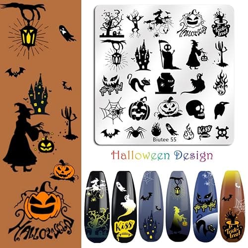 Biutee Nail Stamping Plates Set 15PCS Nail Art Stamper Scraper Nail Art Stamping Kit with Storage Bag Gift Box Nail Stamp Template Kit Lace Flower Butterfly Star Christmas Holiday Design thumbnail 7