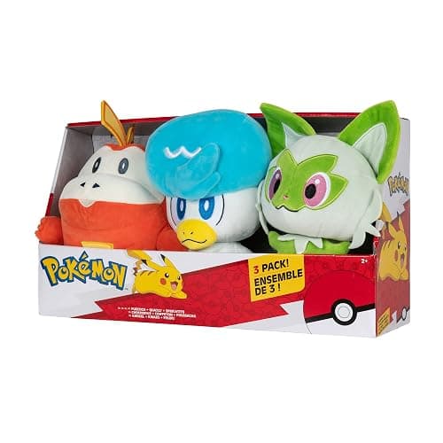 Pokémon Paldea First Partner Plush 3 Pack - 8-Inch Pokémon Plush of Fuecoco, Quaxly, and Sprigatito thumbnail 8