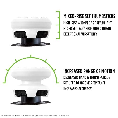 KontrolFreek FPS Freek Galaxy White for Xbox One and Xbox Series X Controller | Performance Thumbsticks | 1 High-Rise, 1 Mid-Rise | White thumbnail 3