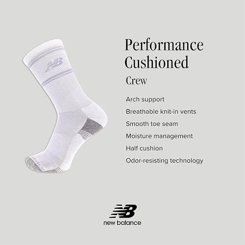 New Balance Unisex Adult Performance Cushioned Crew Socks - 6 & 12 Pairs - Moisture Wicking thumbnail 5