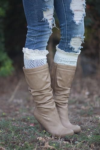 Modern Boho The Original Button Boot Socks with Lace Trim Boutique Socks thumbnail 4