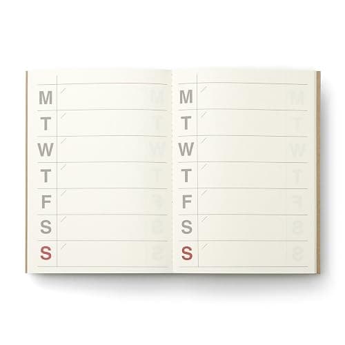 JSTORY Large Weekly Planner Stitch Bound Lays Flat Undated Year Round Flexible Cover Goal/Time Organizer Thick Paper Eco Friendly Customizable B5 7.2" X 10.1" 54 Weeks 120 GSM 28 Sheets Pink thumbnail 3