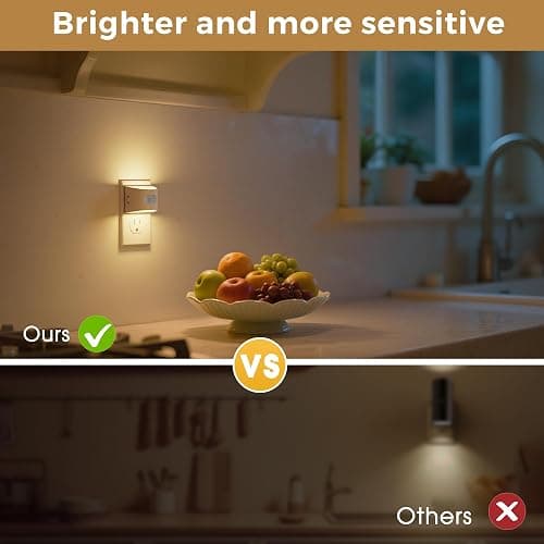 L LOHAS LED Motion Sensor Night Light, Dusk to Dawn & Motion Activated LED Night Light, Night Lights Plug into Wall with 30-100lm Adjustable Brightness, 3000K Soft White, White Housing 4 Pack thumbnail 6