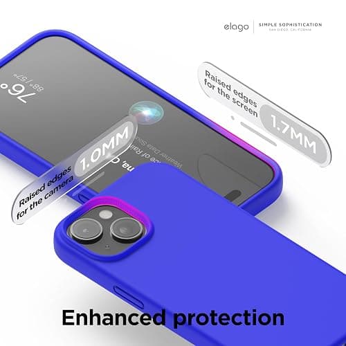 elago Compatible with iPhone 15 Case, Liquid Silicone Case, Full Body Protective Cover, Shockproof, Slim Design, Anti-Scratch Soft Microfiber Lining, 6.1 inch (Cobalt Blue) thumbnail 5