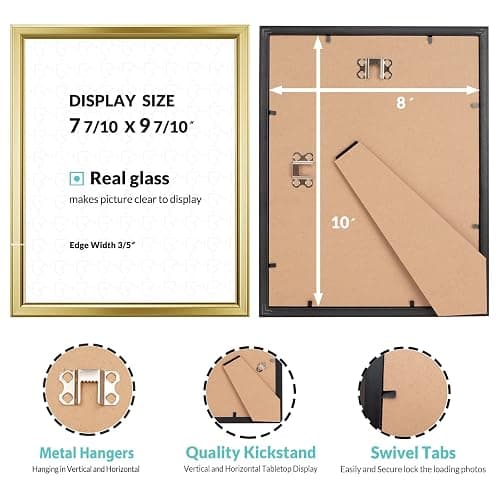 LaVie Home 8x10 Picture Frames (6 Pack, Gold) Simple Designed Photo Frame with High Definition Glass for Wall Mount & Table Top Display, Set of 6 Classic Collection - Gold - 8x10 thumbnail 4