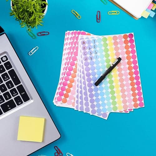 Tallew 2800 Pieces 3/4 Inch 10 Color Diameter Color Coding Labels Polychrome Stickers Assorted Removable Stickers for Classrooms Offices Labeling Marking(Macaron Color) - Macaron Color thumbnail 2