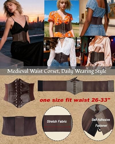 kasahara Pirate Costume Accessories Women Pirate Bandanas Head Scarf Eye Patch Medieval Corset Necklace Jewelry thumbnail 5