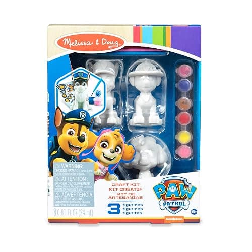 Melissa & Doug PAW Patrol Craft Kit - 3 Decorate Your Own Pup Figurines for Boys and Girls, PAW Patrol Painting Set, Activity for Birthday Parties, Ages 6+ - Image 1