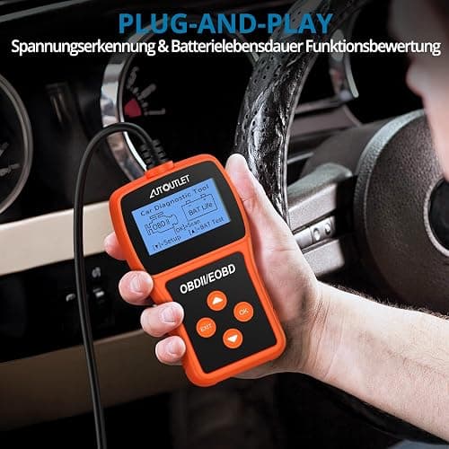 AUTOUTLET OBD2 Diagnosegerät, Auto OBD2 Scanner Codeleser OBD2 EOBD Motor Fehlercodeleser Scanner mit DTC-Definition, 10 Sprachen, Spannungserkennung und -überwachung, KFZ-Fehlercode-Lesegerät thumbnail 7