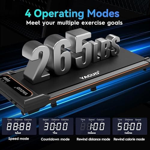 Yagud Walking Pad Treadmill for Home Office, Portable Under Desk Treadmill with Remote Control and LED Display, Walking Jogging Running Machine thumbnail 4