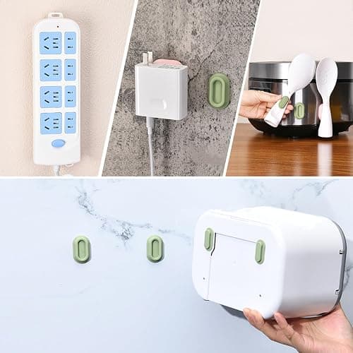 XYOFUN Magnetic Remote Control Holder Wall Mount - 4 Pcs No Drill Self-Adhesive Organizer for Air Conditioner & TV Remotes, Storage Caddy for Televisions Backside - White thumbnail 5