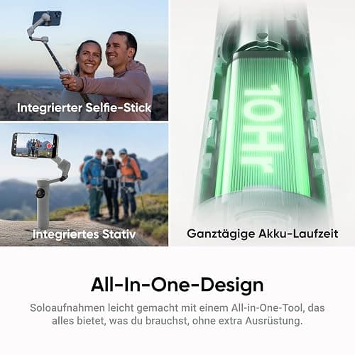 Insta360 Flow 2 Plus KI-Tracker-Bundle Hellgrau– Faltbarer Smartphone-Gimbal, KI-Tracking in jeder App, Multi-Personen-Tracking, Stativ/Selfie-Stick integriert, Fernsteuerung, für iPhone-/Android． thumbnail 2
