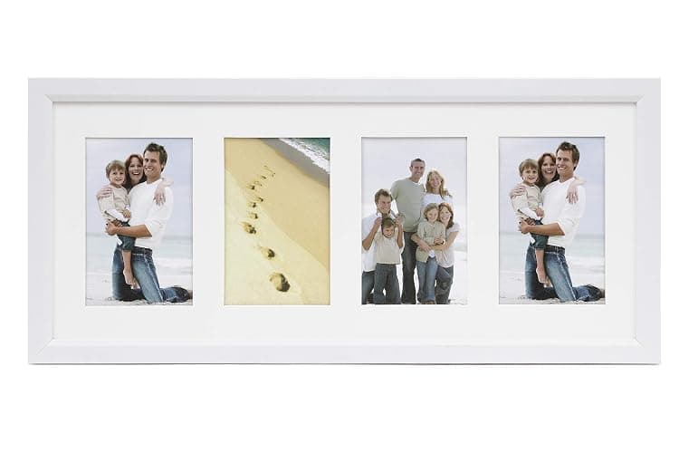 ARPAN MDF 4, Multi Aperture Modern Photo Picture Frame with Mount, White - Image 1
