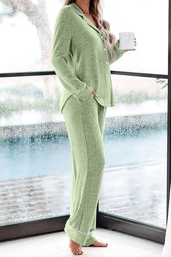 Aamikast Women's Pajama Sets Long Sleeve Button Down Sleepwear Nightwear Soft Pjs Lounge Sets thumbnail 4