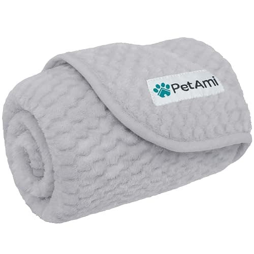 PetAmi Waterproof Dog Blanket, Leakproof Puppy Blanket for Small Medium Dogs, Furniture Sofa Couch Cover Protector, Fleece Pet Throw Indoor Cat Kitten, Reversible Washable Soft Plush, 29x40 Light Gray - Image 1