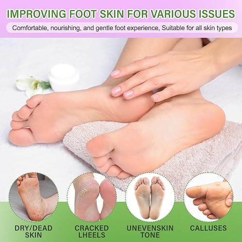 Foot Peeling 3Pcs ＆ 5Pcs Moisturizing Foot Mask, Exfoliator Peel Calluses Dead Skin Callus Remover, Hydrating Foot Masks for Dry Cracked Feet, Repair Rough Heels＆Dry Skin for Baby Soft and Smooth Feet thumbnail 5