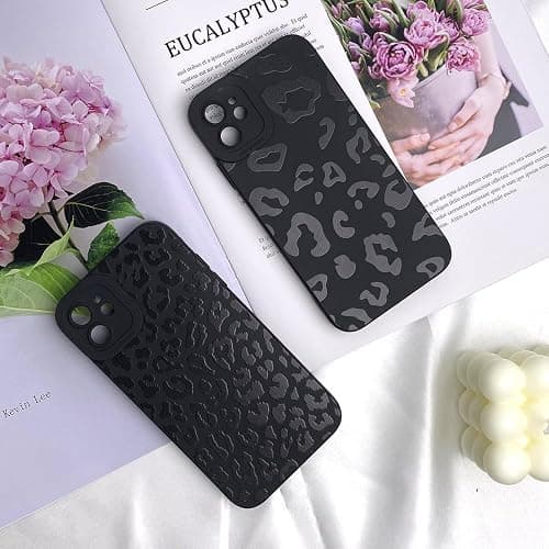 Compatible for iPhone 15 Pro Case, Black Small Leopard Cute Cheetah Pattern Design for Women Girls, Soft TPU Slim Profile, Anti-Slip Shockproof Protective Girly Case for iPhone 15 Pro thumbnail 5