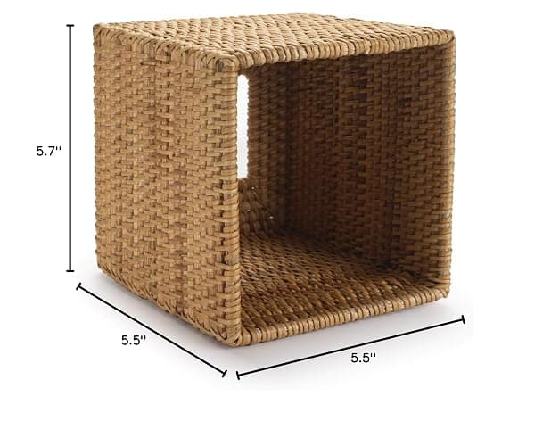 Rattan Tissue Box Cover Square, Hand Woven Wicker Tissue Holder, 5.5 x 5.5 X 5.7 inch, Natural thumbnail 3