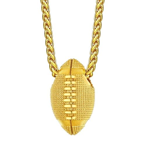 Bestyle Vivid Ball Pendants Sports Necklace for Men, Solid Stainless Steel Soccer/Basketball/Volleyball/Rugby Ball/Baseball Necklace in Silver/Black/Gold, Trendy Sport Fan Jewelry Collection Gift - Image 1