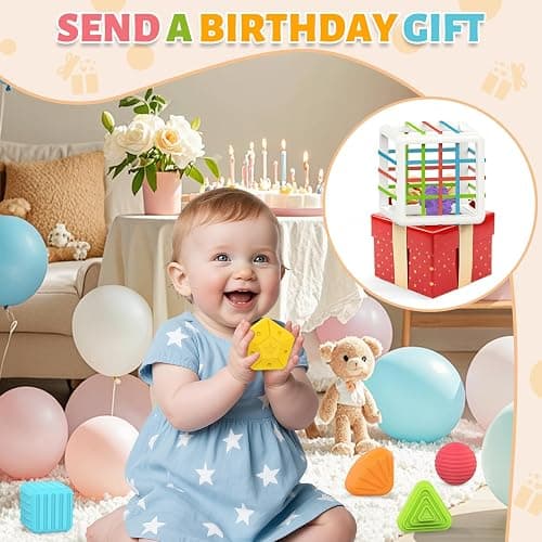MINGKIDS Montessori Toys for 1 Year Old, 6 Pc Multi Sensory Shape, Toddler Developmental Learning Birthday Gifts, Baby Toys 12 Month thumbnail 7