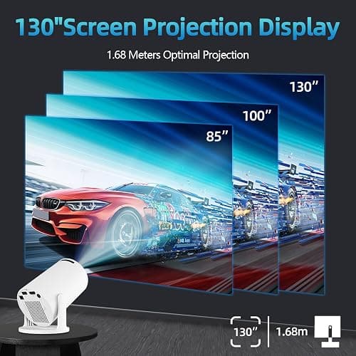 Mini projektor 4k Beamer Heimkino Videoprojektor 170 ANSI Lumen Tragbarer Projektor Wifi6/BT5.0 180° Drehbarer und Automatische Trapezkorrektur mit Android 11 thumbnail 6