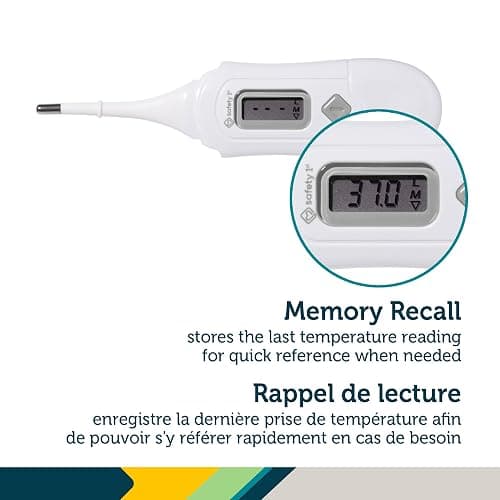 Safety 1st 3-in-1 Nursery Thermometer – Oral, Rectal, and Underarm Thermometer for Babies, Kids, and Adults with Flexible Tip, Over-Insertion Gauge, Fast & Accurate Readings, Celsius/Fahrenheit thumbnail 6