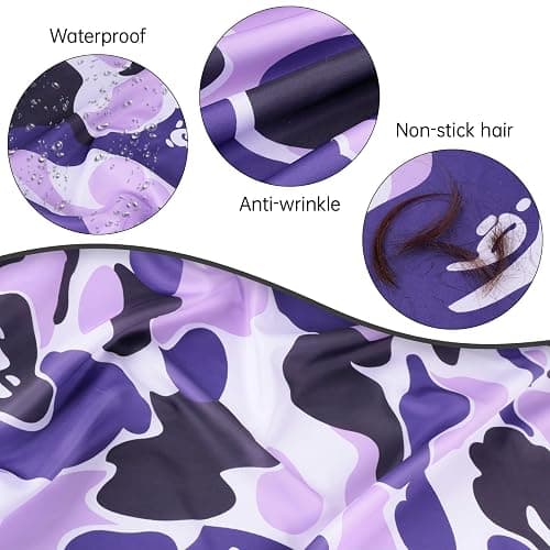 FaHaner Professional Hair Cutting Cape Waterproof Barber Cape for Men Polyester Hair Styling Cape with Elastic Neckline thumbnail 3