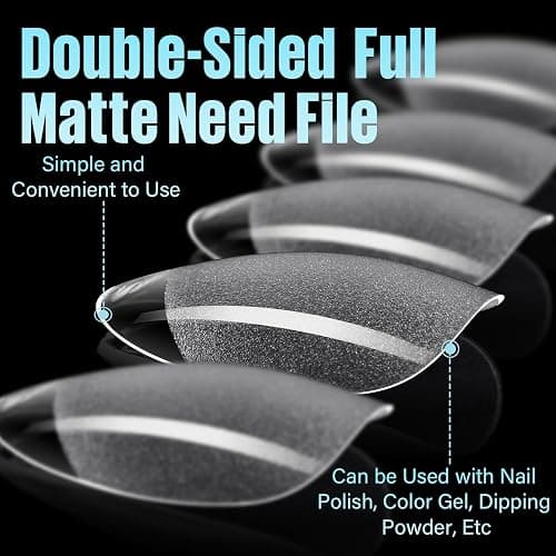 TOMICCA Short Almond Nail Tips, 240Pcs Half Matte Soft Acrylic Nail Tips, 12 Sizes Acrylic Pre-Shaped Nails, Full Cover False Nails Almond Press on Nails Short Fake Nails for Extension Nail thumbnail 4