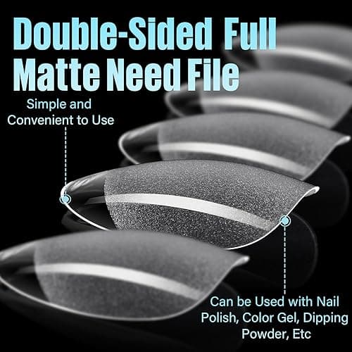 TOMICCA Short Almond Nail Tips, 240Pcs Half Matte Soft Acrylic Nail Tips, 12 Sizes Acrylic Pre-Shaped Nails, Full Cover False Nails Almond Press on Nails Short Fake Nails for Extension Nail thumbnail 5