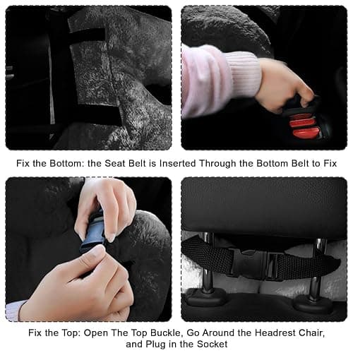 MROUEN Travel Pillow, Travel Pillow for Kids, Sleeper Hold Pillow Travel, Removable U-Shaped Pillow for Adults and Children to Support Head and Body in The Back Seat of Long Car Trips (Black) thumbnail 4