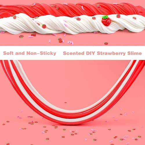 CIOAIWAE Butter Slime Kit,Strawberry Slime Super Soft and Non-Sticky, Party Favors Slime Toys for Girls Boys (7oz 200ML) thumbnail 7