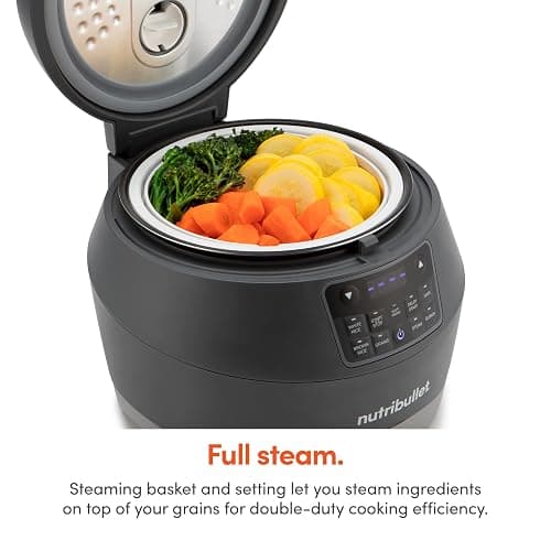 nutribullet EveryGrain Cooker, 11"D x 11"W x 9"H - Dark Gray Body / Light Gray Skirt thumbnail 4