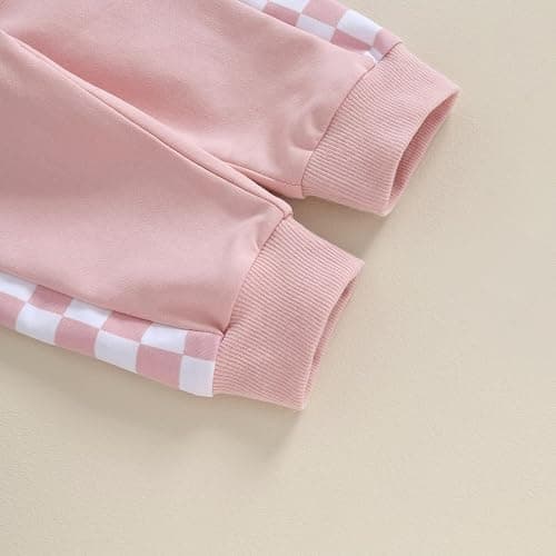 BeQeuewll Baby Girl Easter Outfit Happy Easter Sweatshirt Jogger Pants Infant Toddler Girls Pink Outfits Set thumbnail 6