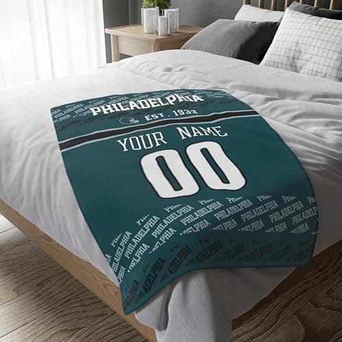 ANTKING Philadelphia Throw Blanket Custom Name and Number Blanket for Men Women Boy Gifts thumbnail 5