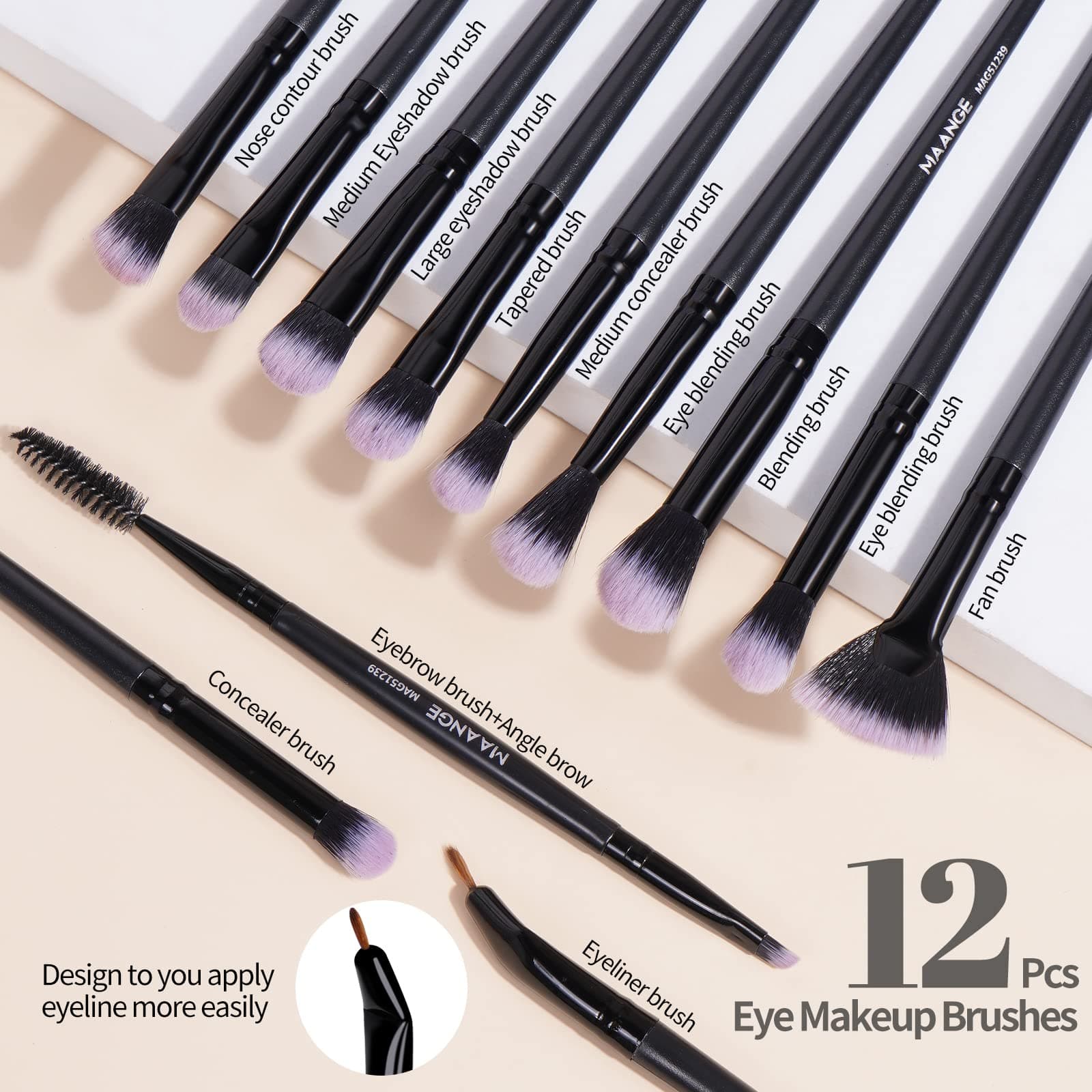 MAANGE Make up Brushes 18 Pcs Professional Makeup Brush Set Premium Synthetic Eyeshadow Blush Foundation Makeup Brushes Travel Kabuki Brushes Set thumbnail 3